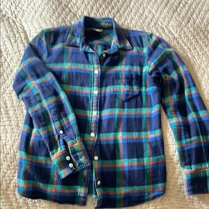 J.Crew cotton flannel, Blue and Green Plaid Button-Up Shirt Sz S